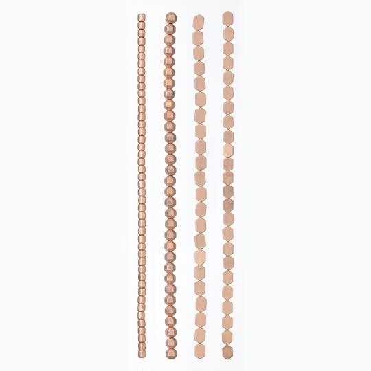 12 Pack: Matte Rose Gold Hematite Mix Beads by Bead Landing™